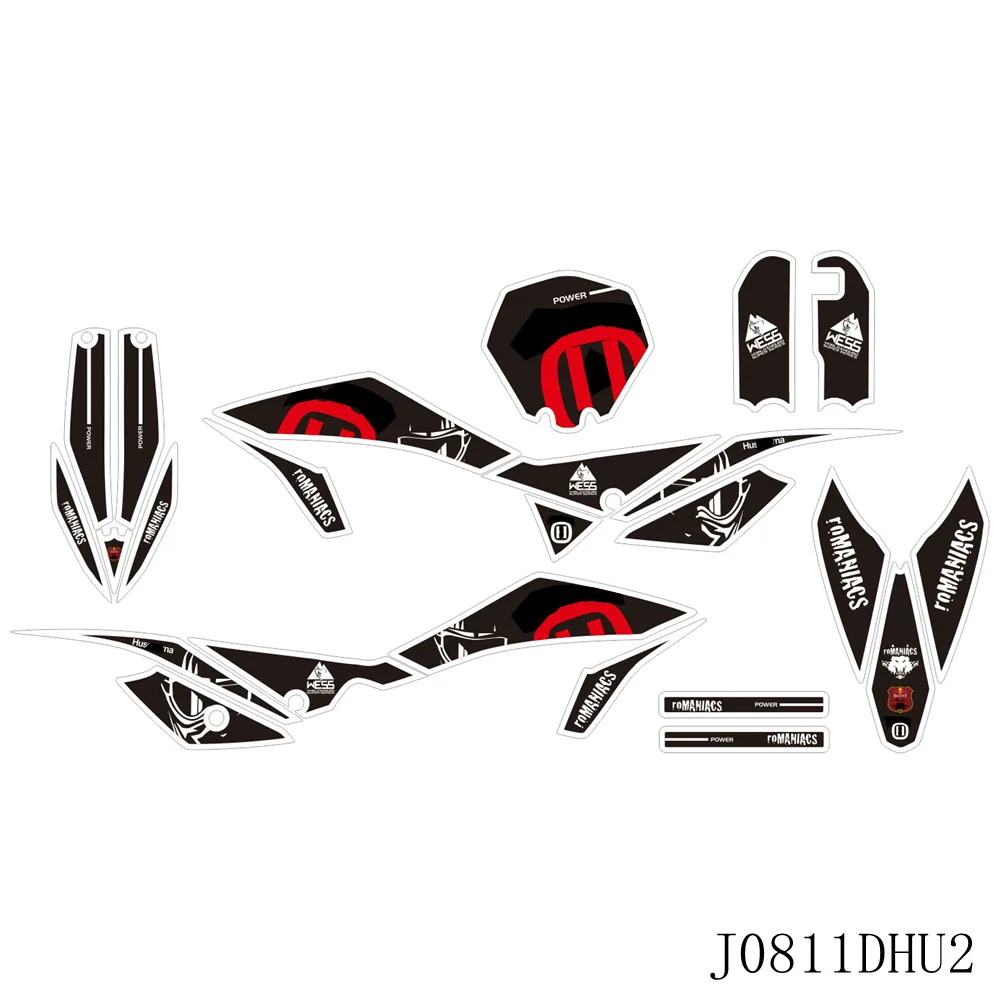 

For HUSQVARNA CR 65 CR65 2012 2013 2014 2015 Full Graphics Decals Stickers Motorcycle Background Custom Number Name