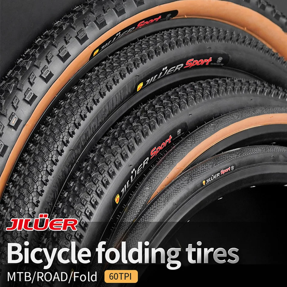 

JILUER Ultra Light Bicycle Folding Tire 20er 26er 27.5er 29er 700c 1.95/2.1/2.2 For MTB and Road bike Folding Bicycle Tires