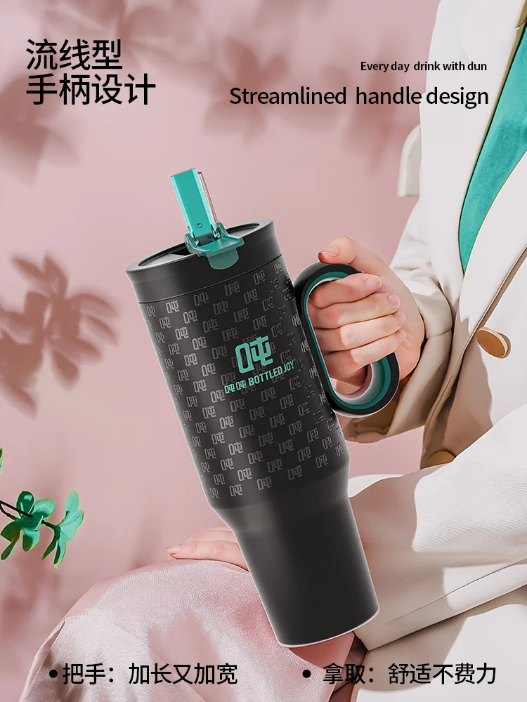 Фото Термос-бутылка Bottled Joy Wang Yibo большой емкости, гигантский стакан для льда с соломинкой, портативная бутылка для спорта и фитнеса, большая бутылка для воды №4