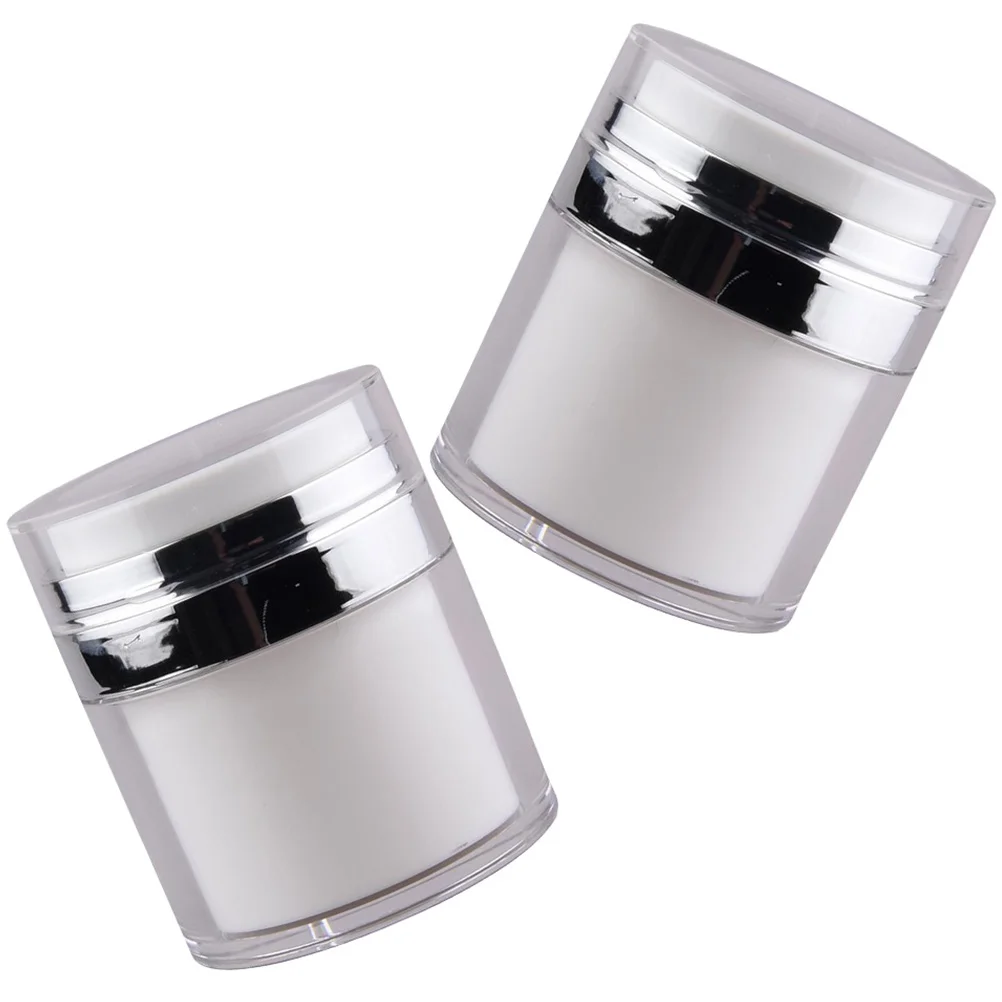 

2 Pcs Press Cream Jar Travel Containers Jars Size Toiletries Women Bottles As Toiletry Lotion Lids