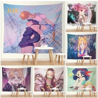 kawaii room decor tapestry japanese anime cute girl tapestry wall hanging college dormit bedroom decoration aesthetics tapestry