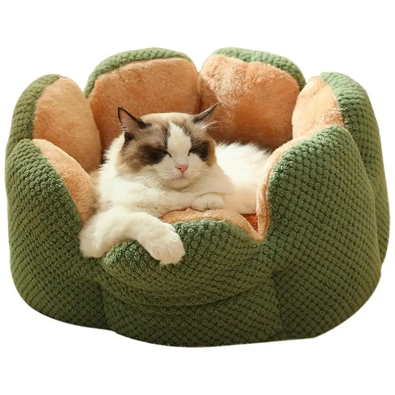 

Cat Beds For Indoor Cats Dogs Calming Round Petal Soft Plush Flannel Donut Cuddler Dog Bed Soft Cat Bed Washable Petal Cat Nest