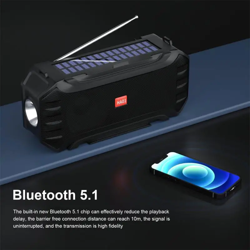 Беспроводная Bluetooth-колонка s-стерео Музыкальная шкатулка с солнечной батареей