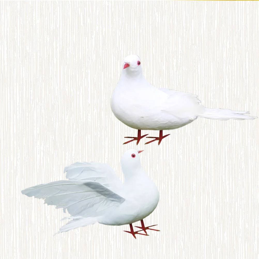 

Birds Pigeon Artificial Doves White Dove Bird Foamdecoration Crafts Simulation Fake Wedding Peace Ornament Feathered Mini Model