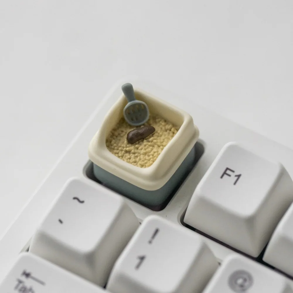 Drop Keycap Cat Litter Box Keyboard Cap Custom Cute Resin ручной работы для механической клавиатуры