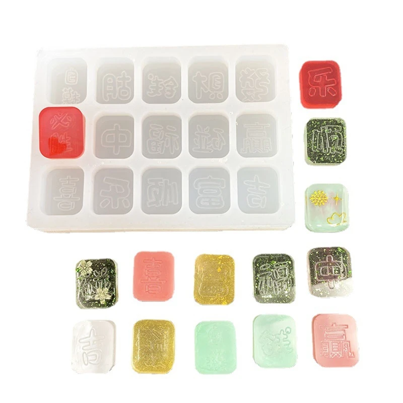 

Mahjong Shape Silicone Mold Earring Keychain Making Mould Crafts Decor