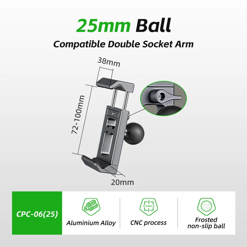 

Держатель Для Телефона FANAUE Из Алюминиевого Сплава Для Мотоцикла И Велосипеда На 360 Градусов ° Аксессуар Для Шарового Кр...