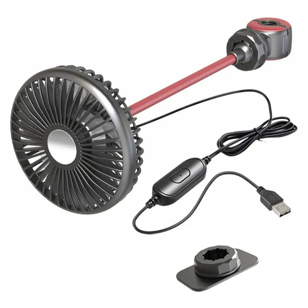 

Car Fan USB 3 Gear Adjustable Cooling 360 Degree Rotation Car Auto Flexible Air Cooling Fan Portable Ventilation Fan