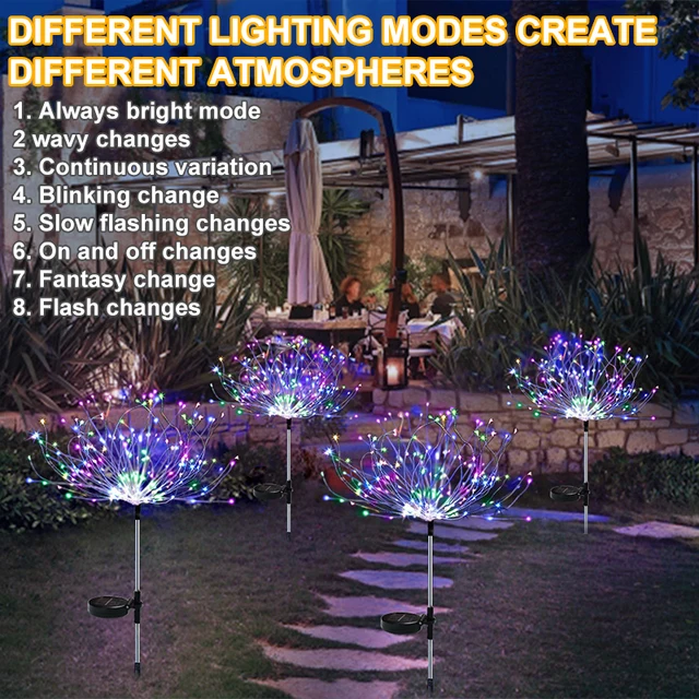 LED Solar Firework Fairy Lights Outdoor Waterproof Garden Decoration Lawn Landscape Lamp for Yard Christmas Wedding Party Decor 4