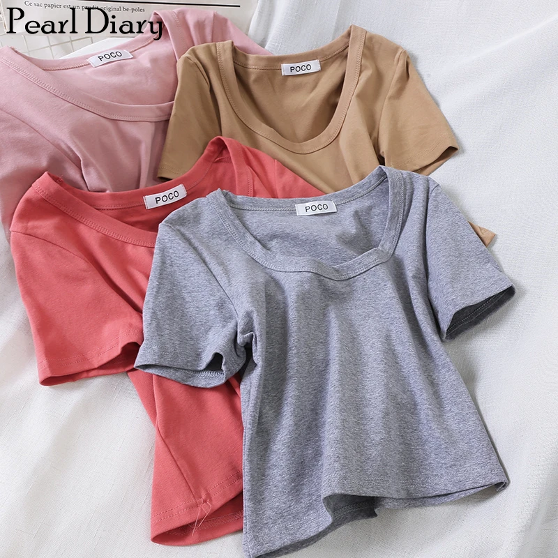 

Liba Sin Women Knit Tshirts Summer Short Sleeve Simple Tee Round Neck Solid Casual Crop Top Tshirt Streetwear Women 2023