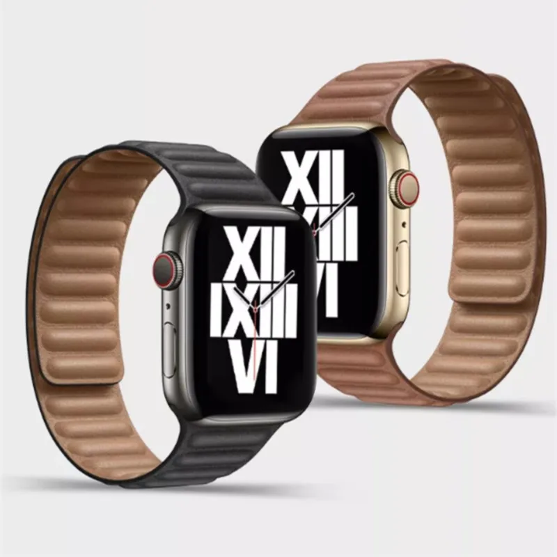 

Leather loop strap for apple watch band 41mm 45mm 40mm 44mm 38/42mm original Magnetic bracelet iwatch series 7 3 5 4 se 6 strap