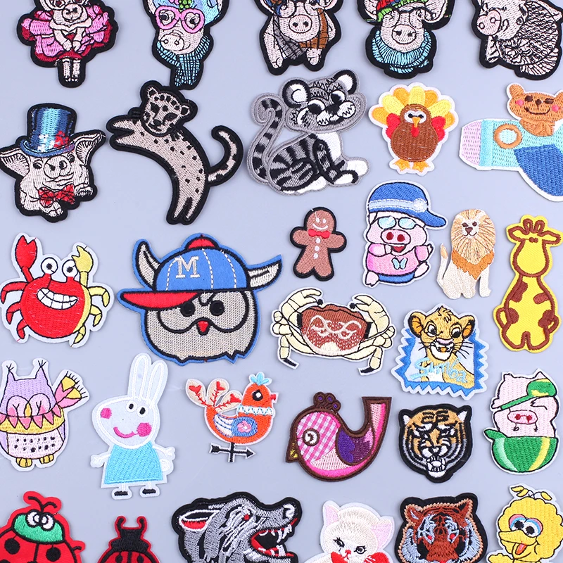 

Cartoon Kawaii Animals Embroidered Patches for Clothing Thermoadhesive Patches Velcro Patch Appliques for Dresses Badges Sticker