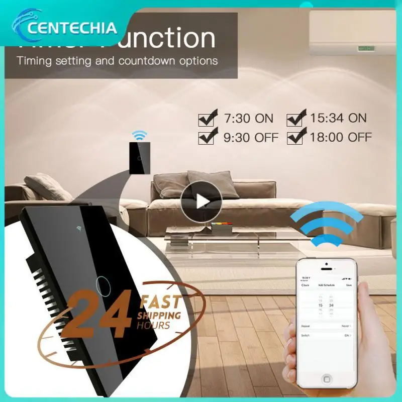 

10a Wifi Touch Smart Light Switch 433mhz Smart Life App Smart Touch Switch Backlight Wifi Timing Light Wall Button Wi-fi 2.4ghz