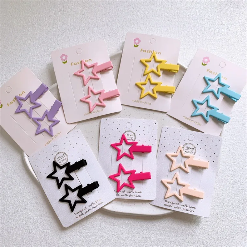 

New Cute Girl Simple Hair Clips Candy Star Hair Pins for Children Fashion Hair Accessories