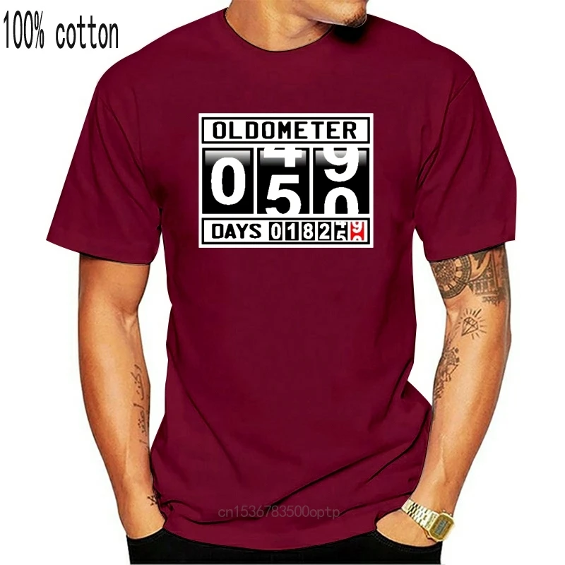 

Oldometer 50 Years Old Men T Shirt Funny Gag 50Th Birthday Fifty Years 18250 Days Age Odometer Design Men Tee T Shirt