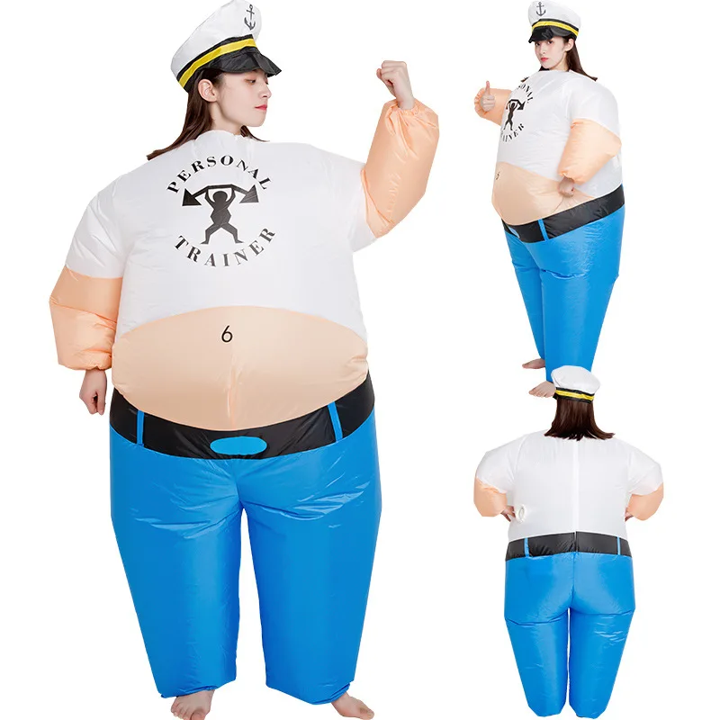 

Simbok Popeye Captain Inflatable Costume Cosplay Funny Blow Up Suit Party Clothing Fancy Dress Halloween Costume for Adult Jum