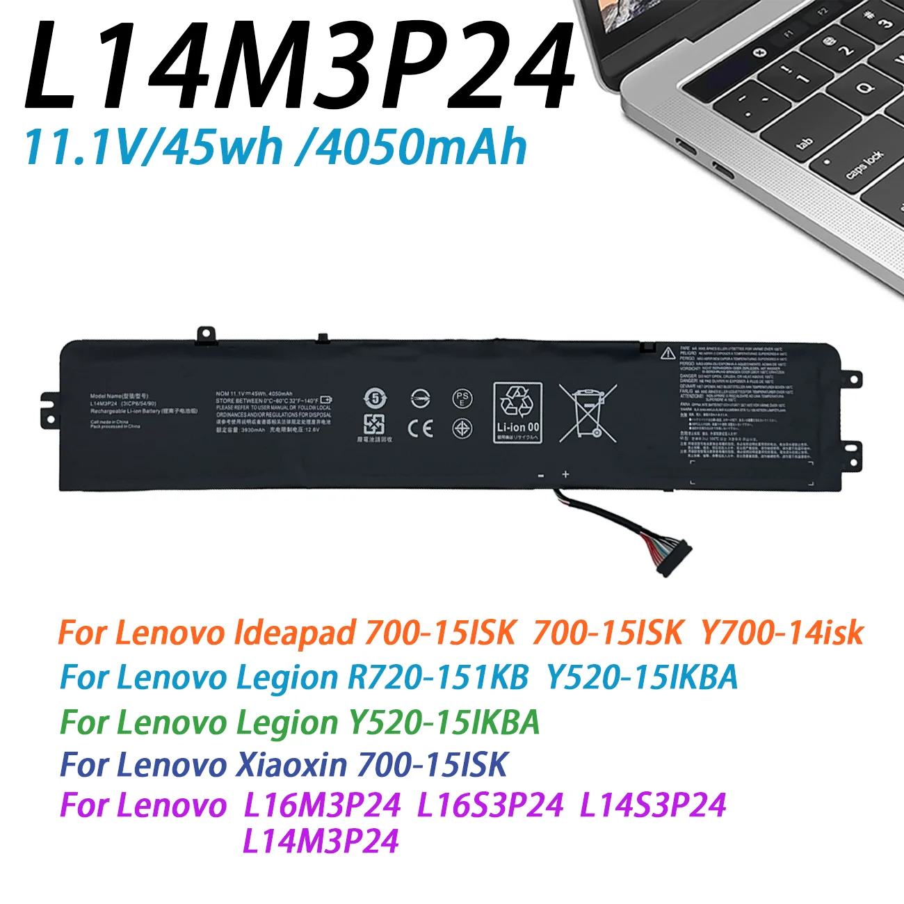 L14M3P24 L16S3P24 L16M3P24 Аккумулятор для ноутбука Lenovo Ideapad Xiaoxin 700-15ISK 151SK 17ISK Legion R720 Y520-15IKBA 15IKBM