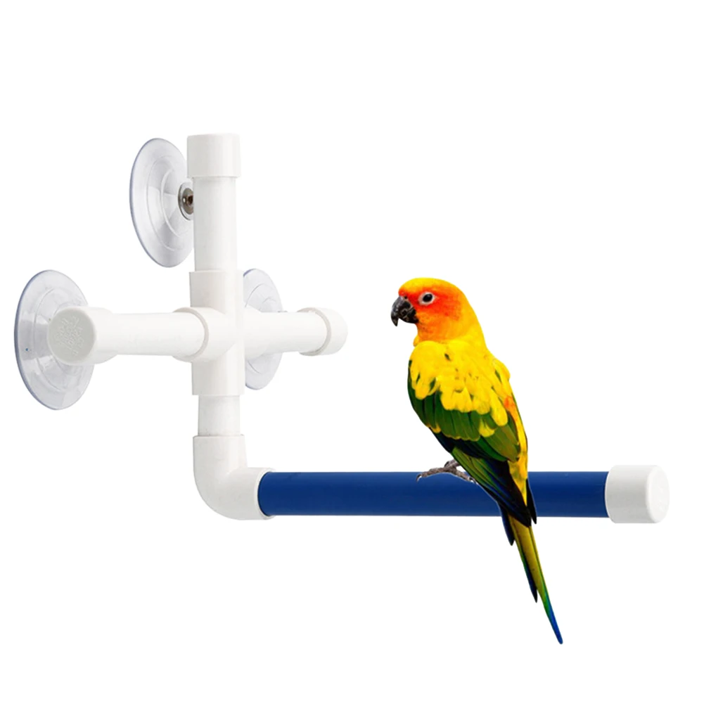 

Window Folding Durable Bathroom Standing Platform Wall Mounted Parrot Suction Cup Practical Pet Birds Shower Perches Toy