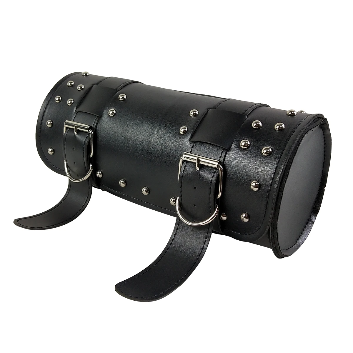 

Motorcycle Handlebar Bag Waterproof PU Leather Cruiser Pack Car Head Bag Tool Package Holder (Black)