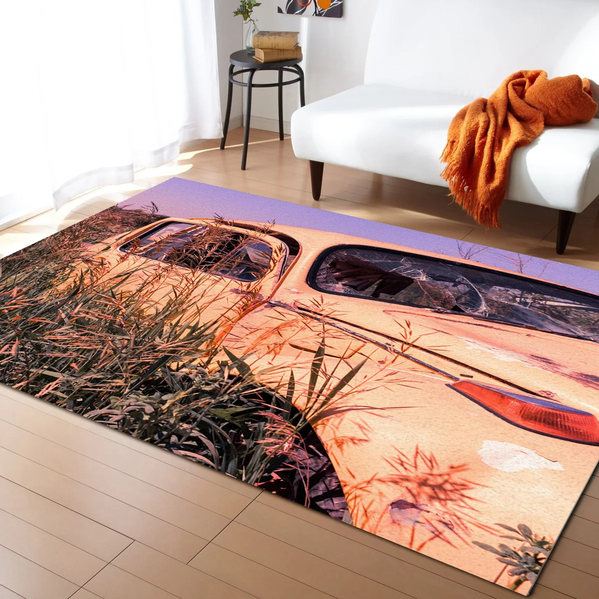 

Обветшенные автомобильные коврики с изображением луга и растений для спальни, современные коврики для гостиной, домашний Декор отеля, боль...