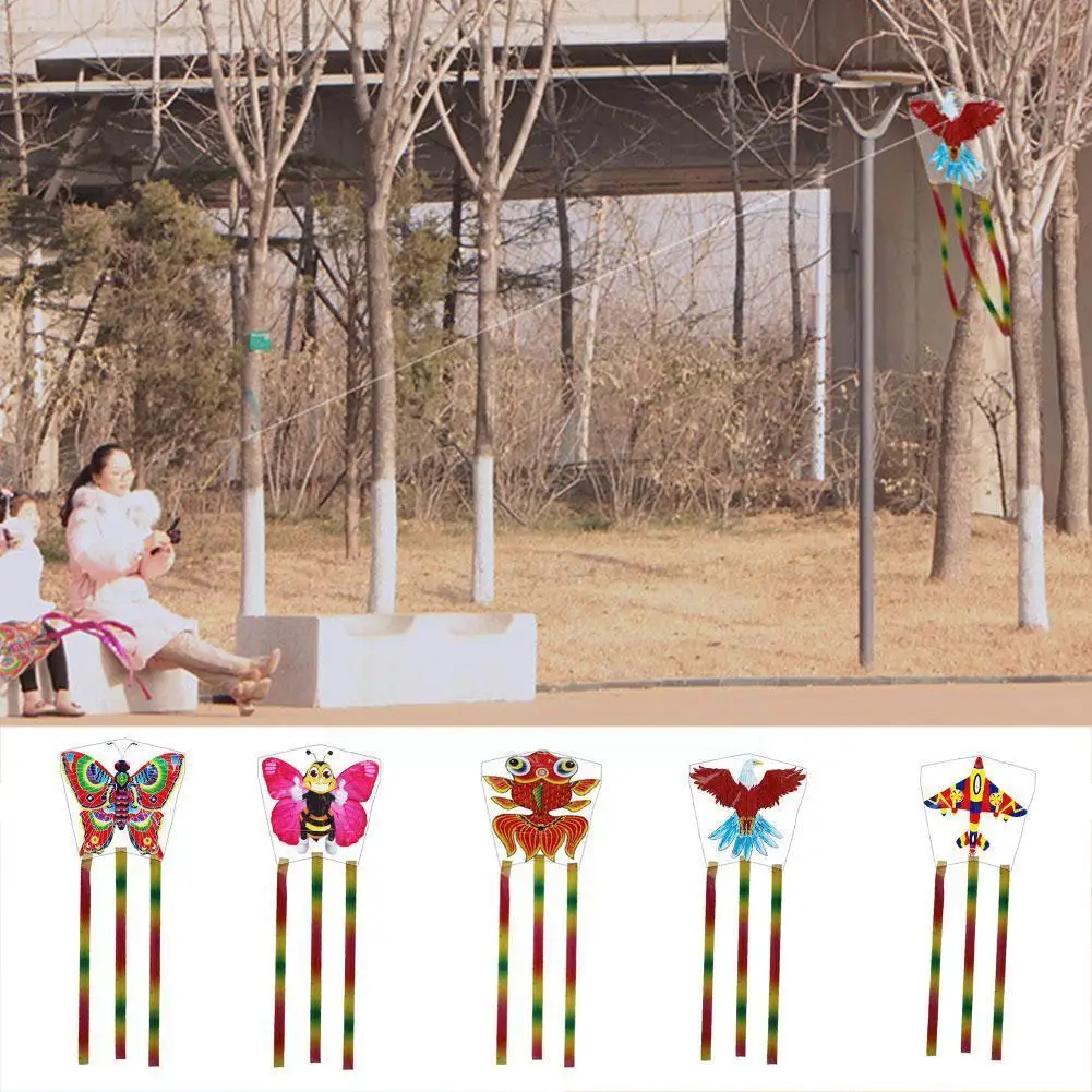 

Random Color Outdoor Plastic Children Kite Funny Sports Bee Model Eagle Line Without Kite Flying Toys Z1d5