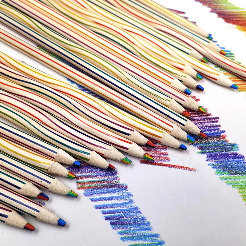 Радужная градиентная рука с семицветным сердцем для карандашей шарики