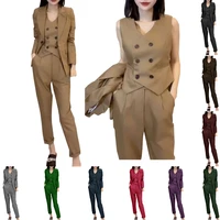womens suit 3 piece formal business work work for professional women blazer pants vest