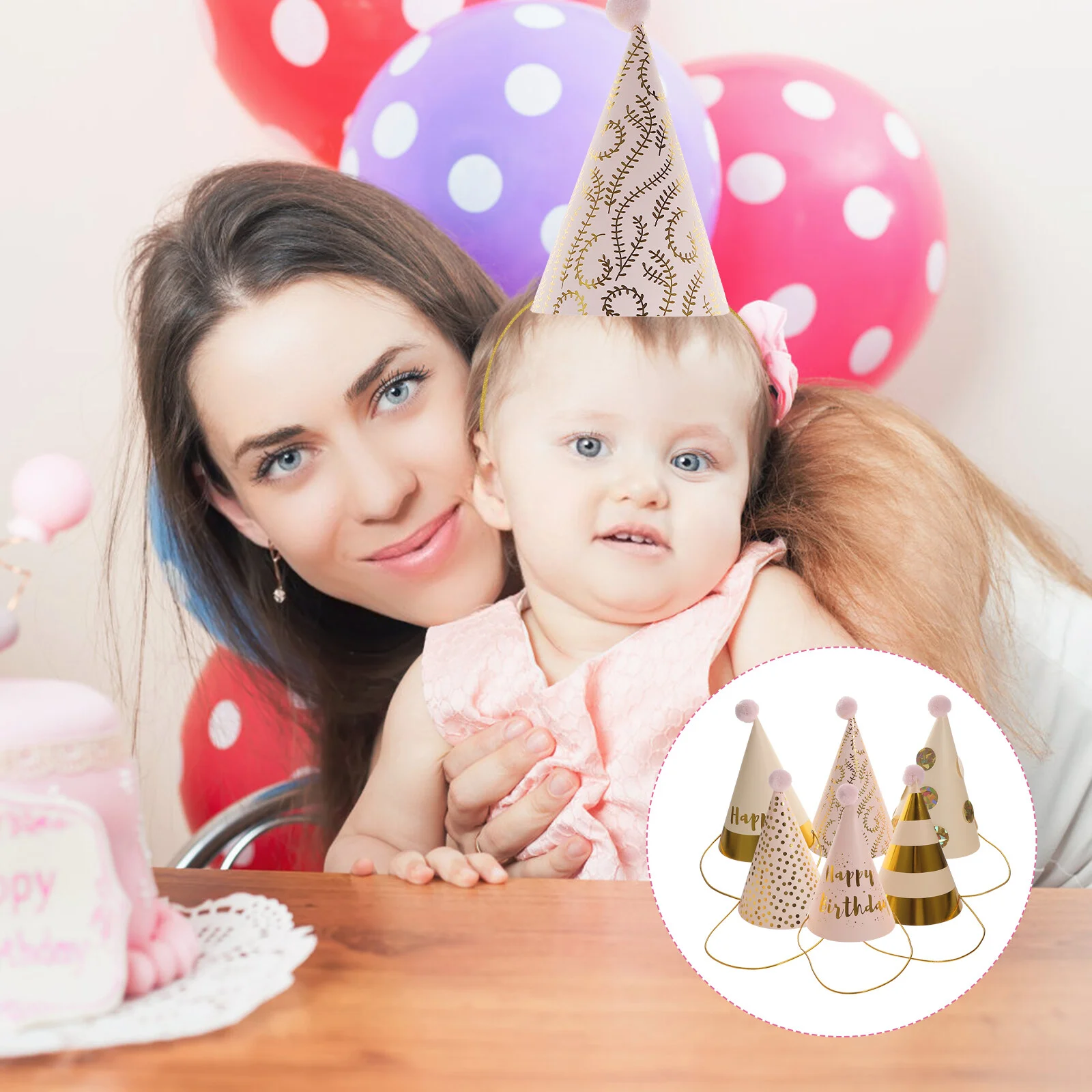 

Conical Cap Birthday Party Paper Hat Kid Prop Kids Hats Festival Headwear Decorative Props Adults