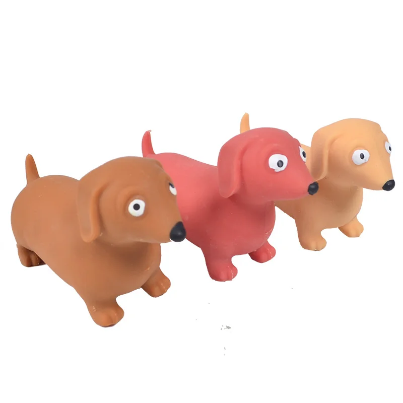 

1 Pc Random Creative Decompression Simulation Sausage Dog Toy Pinch Music Sand Elastic Stretch Deformation Dog Vent Squeeze Toy