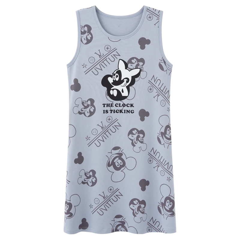 Disney 3XL Large Size Print Mickey Mouse Nightgowns Women Sleepshirt Cotton Night Dress Female Nightshirt  Women's Nightdress
