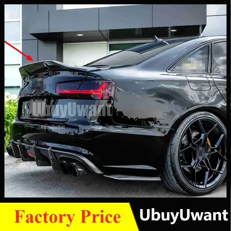 

Спойлер в стиле Audi A6 C7 R из углеродного волокна/глянцевый черный задний спойлер крыло багажника 2012 2013 2014 2015 2016