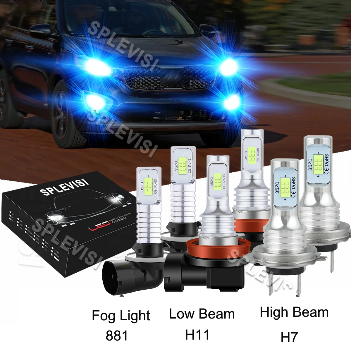 

Аксессуары для фар/противотуманных фар/лампочки для Kia Sorento 17-2018 Kia Sportage 2011-2016 Hyundai Santa Fe 2007-2012 8000K, голубой цвет