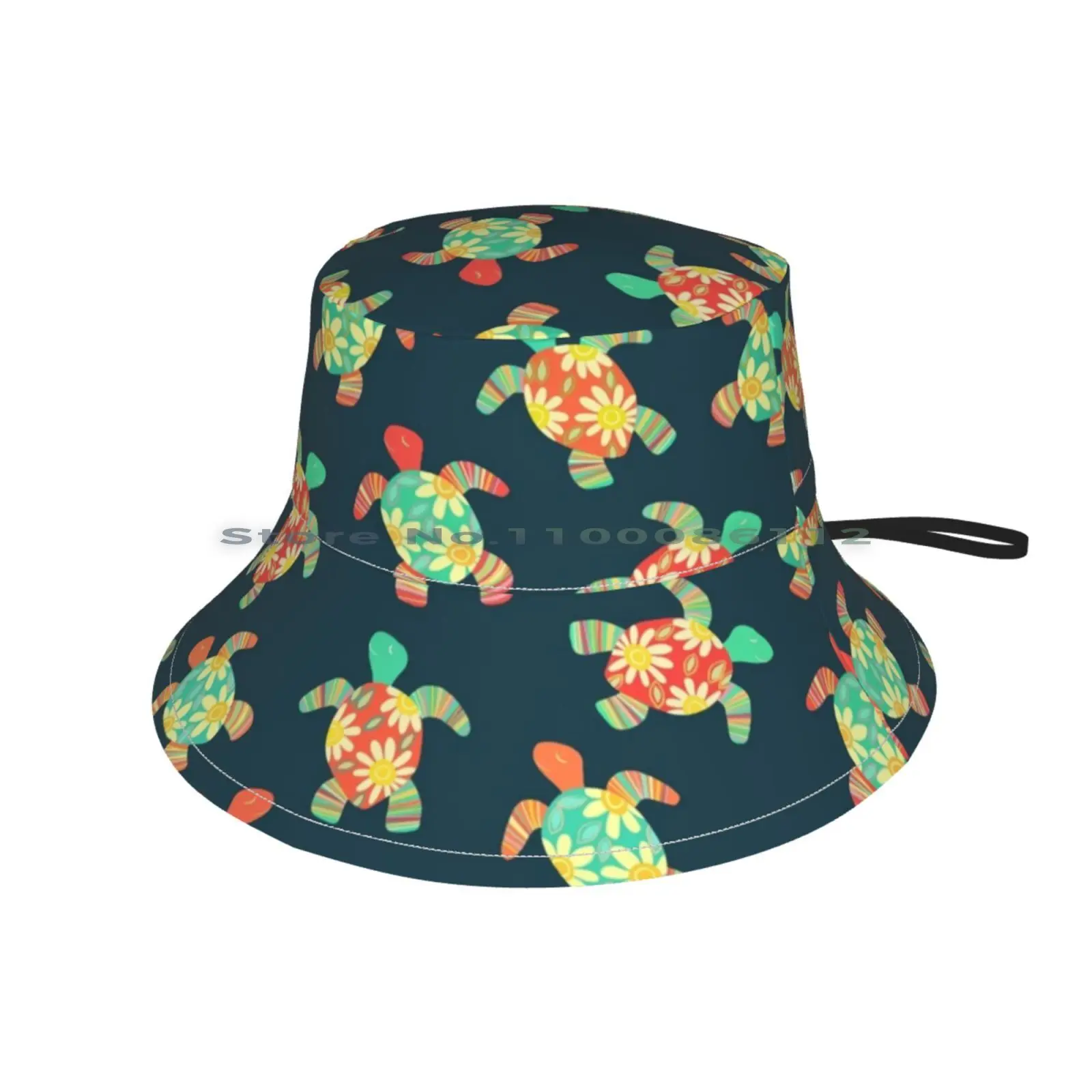 Милая Детская хиппи-шапка с цветами черепахи на темноте Солнцезащитная шапка