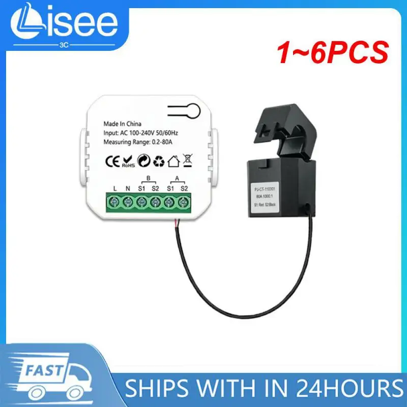 

1~6PCS Tuya Smart 2 Way WiFi Energy Meter Bidirection 1/2 Channel with Clamp App Monitor Solar Produced and Consumed Power