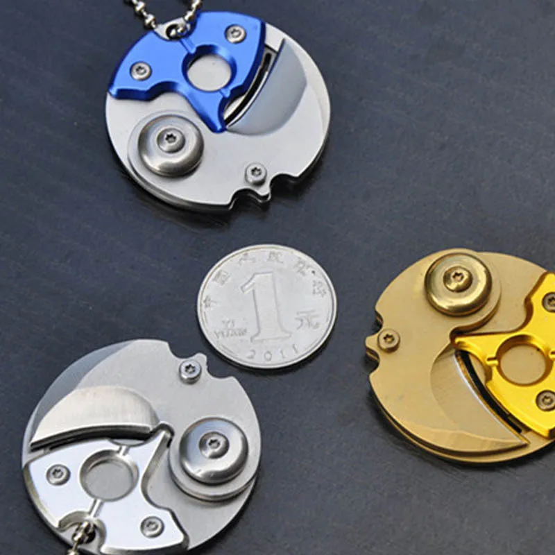 

Keychain Screwdriver Multifunctional Hexagon Coin Outdoor EDC Tool Hexagon Folding Coin Knife Pocket Fold Mini coltello Gear Pee