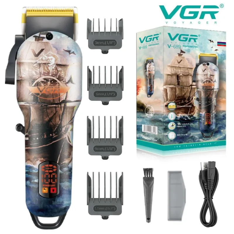 

VGR Hair Clipper Professional Hair Trimmer Rechargeable Haircut Machine Cordless Adjustable Electric Hair Trimmers for Men V-689