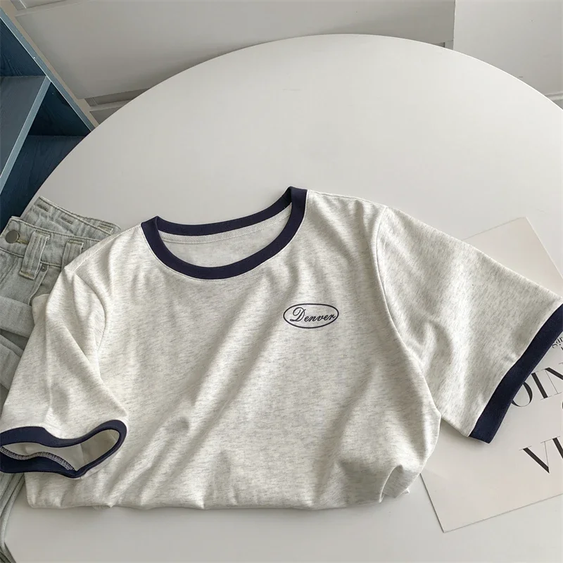 Футболка женская с коротким рукавом и надписью Свободный Повседневный Топ из