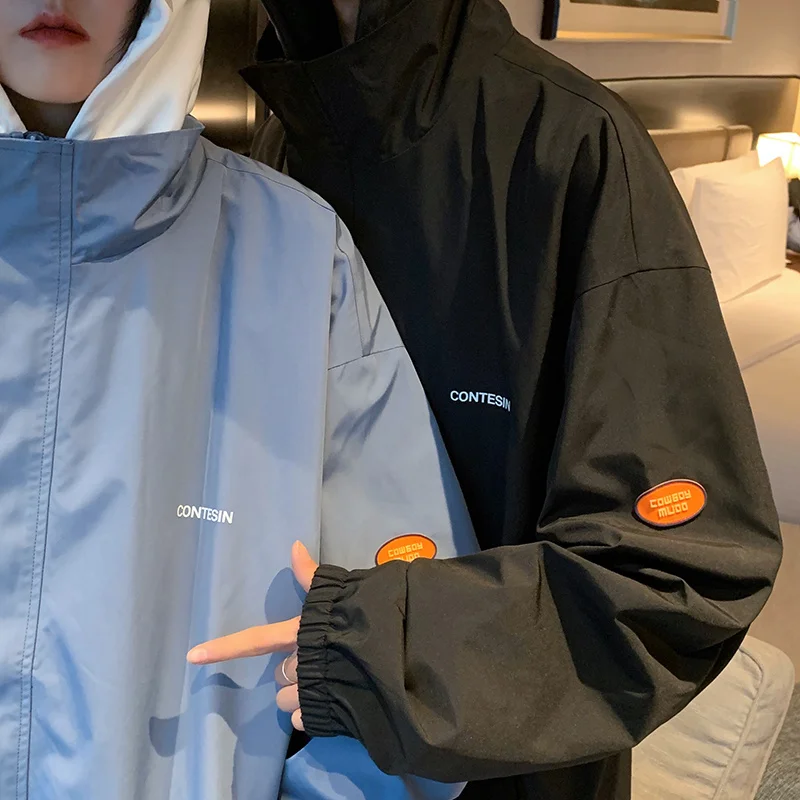 Новая весенне-осенняя куртка для влюбленных модная с капюшоном из двух частей