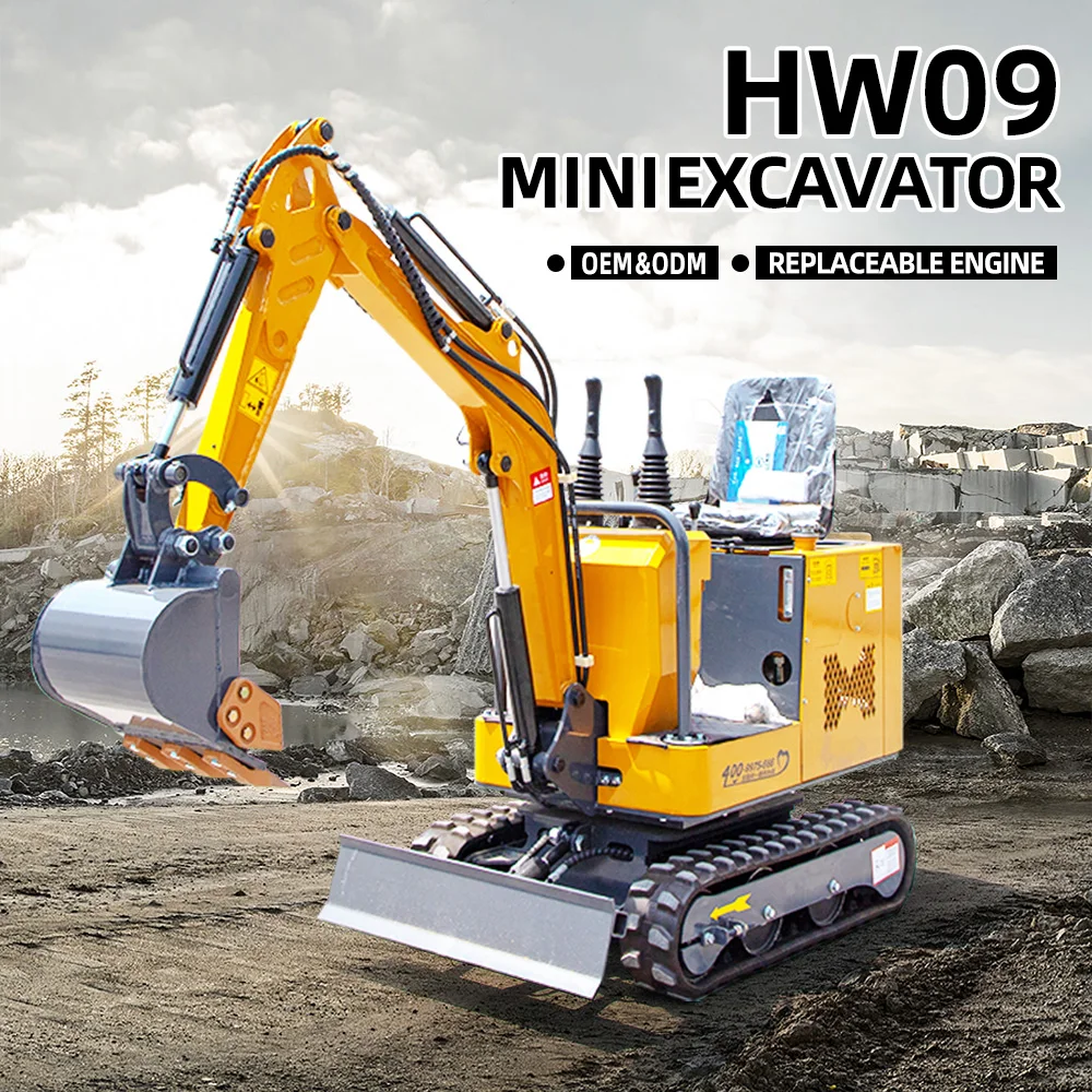

Mini Excavator 0.9 Ton Small Digger 1T Micro Digging Machine Hydraulic Crawler Excavators For Sale HW-09