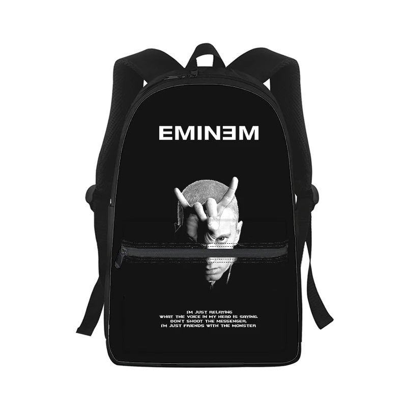 Eminem Men Women Backpack 3D Print Fashion Student School Bag Laptop Backpack Kids Travel Shoulder Bag