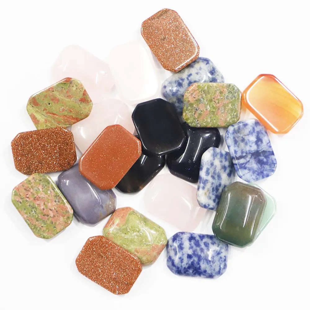

Selling Natura Stone Rectangle Agates Octagon Edge Decorations Mineral Primal Healing Fashion Jewelry Making DIY Bracelets 20Pcs