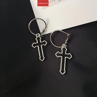 cross hoop earrings for women trend harajuku vintage crosses dangle gothic punk goth grunge jewelry accessories designer drop