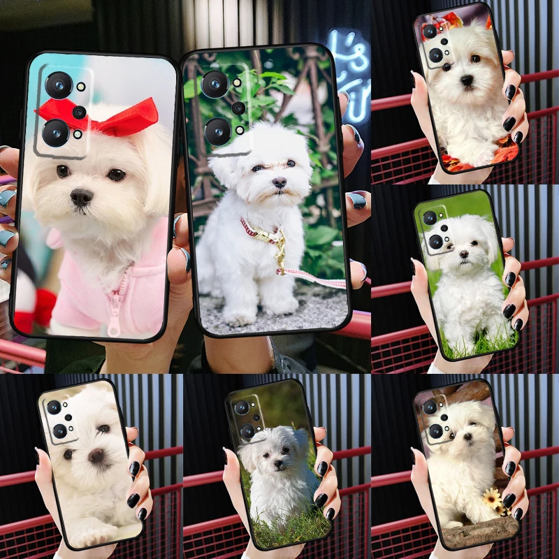 

Maltese Dog Puppies For OnePlus 10 Pro 9 Pro Nord2 8T 9R Phone Case For Realme GT Neo 2 3 8 9 Pro Plus 8i 9i