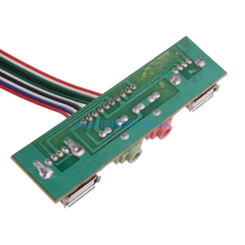 Фото 652F 2 порта USB 2.0 ПК Компьютер для корпуса Передняя панель Кабель с аудиоразъемом DualUSB №5