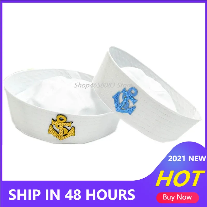 Navy Hat Cap Military Hats Stage Performing Double Flags and Arrows White Sailor for Adult Kids Doughboy | Аксессуары для одежды