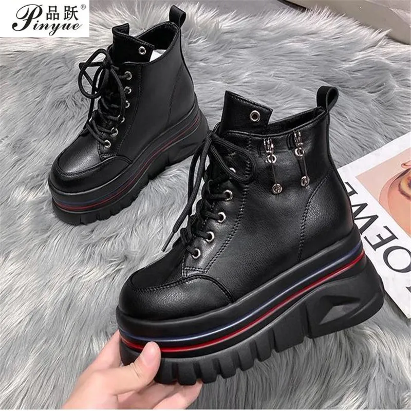 

Кроссовки женские высокие, дышащие, на шнуровке, молния, повседневная обувь на плоской подошве, Модные осенние