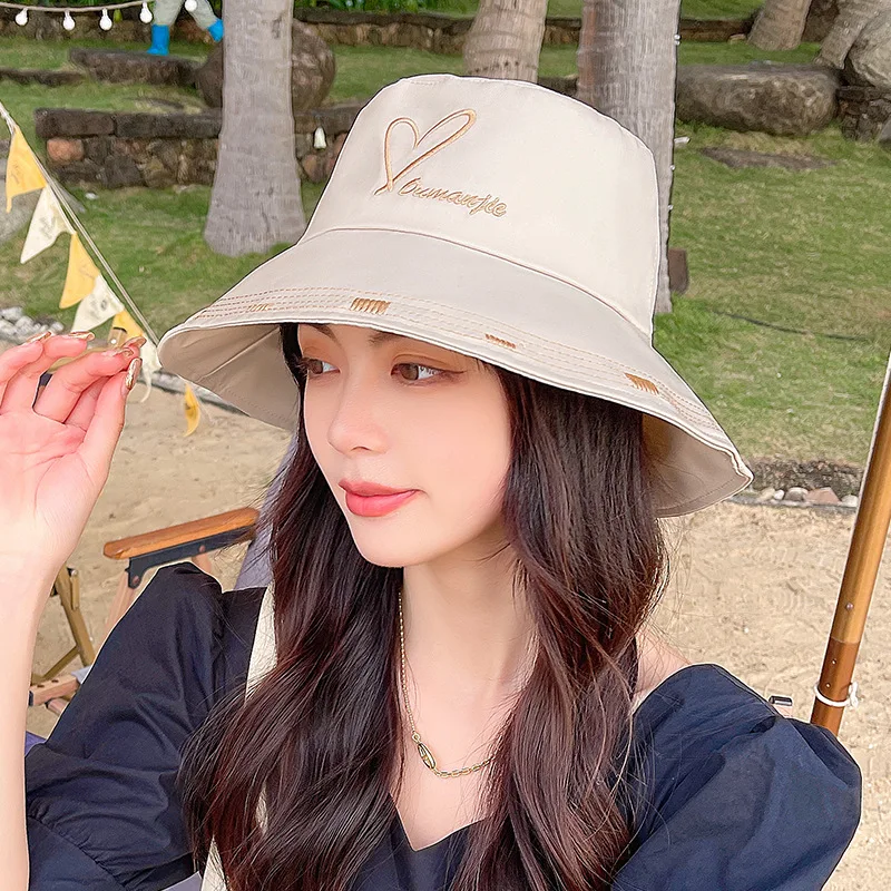 Рыбацкая шляпа для девушек на весну и лето корейские большие полки с вышивкой