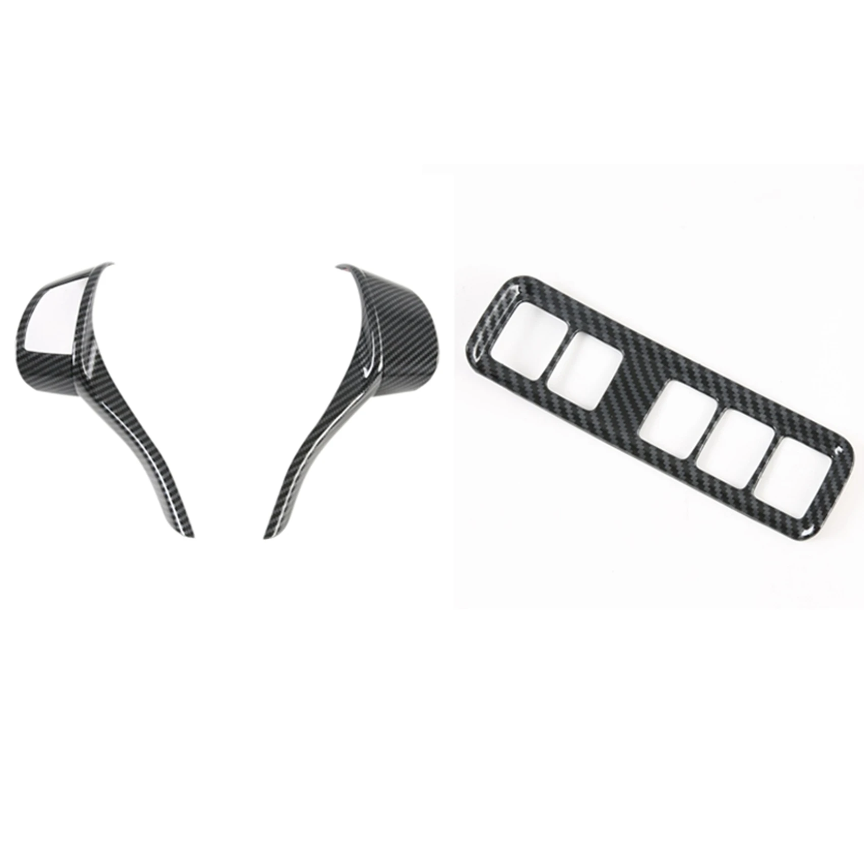 

for Nissan Navara NP300 2016-2021 Steering Wheel Panel Button Cover & Headlight Switch Button Cover Trim Decorative