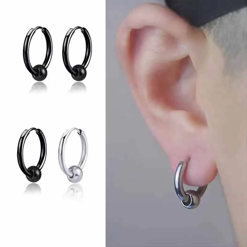 

Vintage simple silver black circle earrings for couples gift earrings