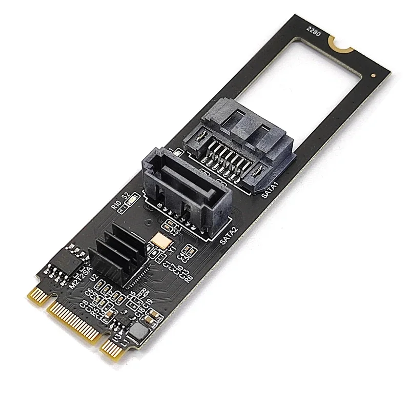 Переходная карта NVME в двойной контроллер SATA M.2 SATA3.0 6G Конвертер жесткого диска Key-M